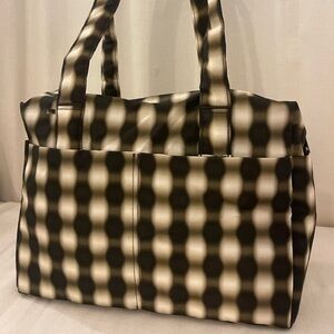 BAGGU Everyday Could Bag in Blurred Gingham Brown